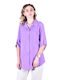 PLUS SIZE WOMEN'S SHIRT WAFFLE LILA PLUS SIZE