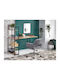 Kids Desk Narvik-B1 with Bookcase Black 120x64x120cm