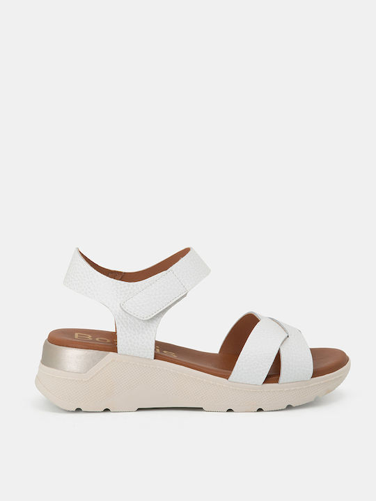 Bozikis Leather Crossover Women's Sandals White