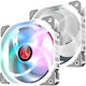 Raijintek Ageras 12 Case Fan 120mm (2200rpm / 67.38cfm) με RGB Φωτισμό και Σύνδεση 4-Pin PWM 2τμχ Λευκό