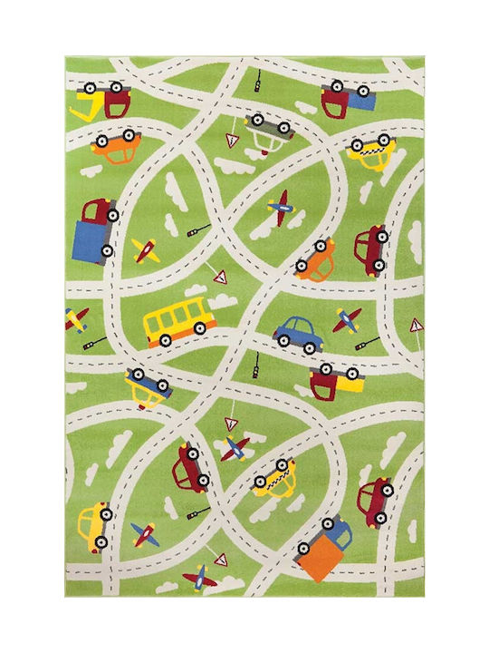 Βιοκαρπέτ Bambino Kinder Teppich Straße Grün 80x150cm