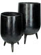 ArteLibre Planter Aluminum Black with Stand 25x25x32cm.