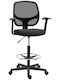 Office Stool with Backrest Black 60x56x110cm