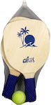 Zanna Toys Alos Set Strandrackets Beige mit Geradem Blau Griff und Ball