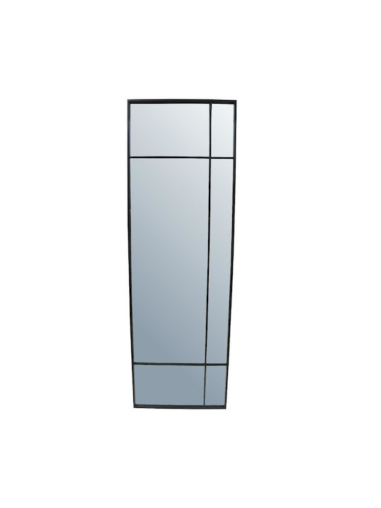 ArteLibre Wall Mirror Full Length with Black Metallic Frame 200x64.5cm 1pcs