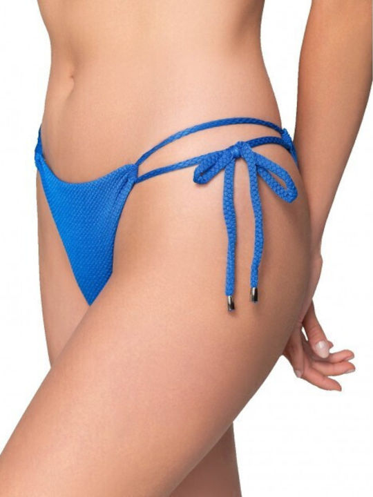 Luna Candy Bikini Slip with Ties Blue