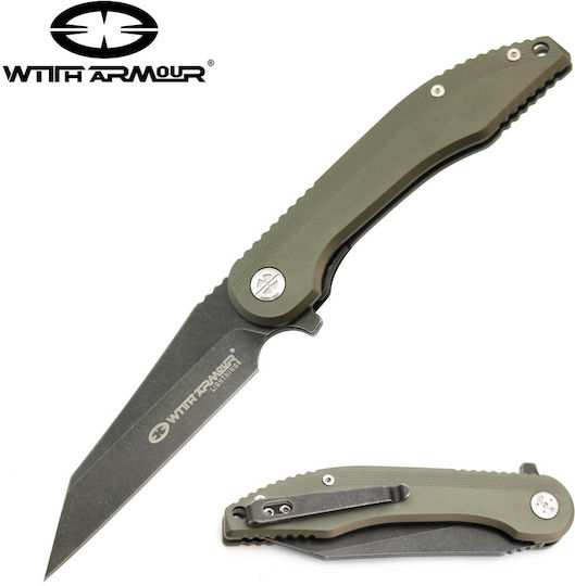 WithArmour Gasper Pocket Knife Green with Blade made of Stainless Steel