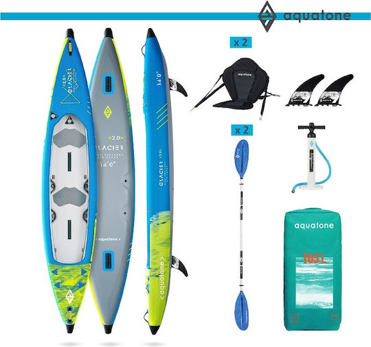Aquatone Glacier High Performance TK-601 Надуваем Каяк Плажна чанта 2 души Син