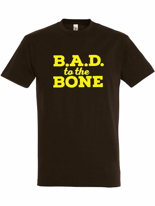 Unisex tshirt "Bad to the bone", Chocolate