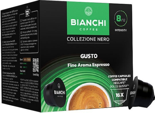 Bianchi Coffee Capsules Espresso Fine Aroma Compatible with Machine Dolce Gusto 16caps,tobolek