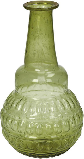 ArteLibre Floor Vase Glass Yellow 11x20cm ArteLibre Floor Vase Glass Yellow 11x20cm
