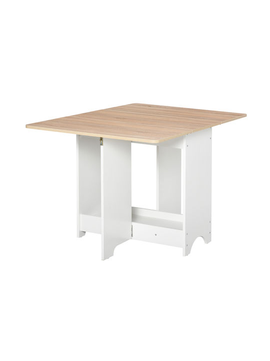 Kitchen Rectangular Table Collapsible White 118x80x72cm
