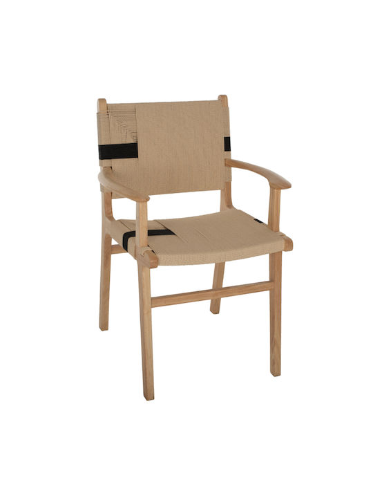 Dining Room Wooden Armchair Beige 62.5x60x88cm