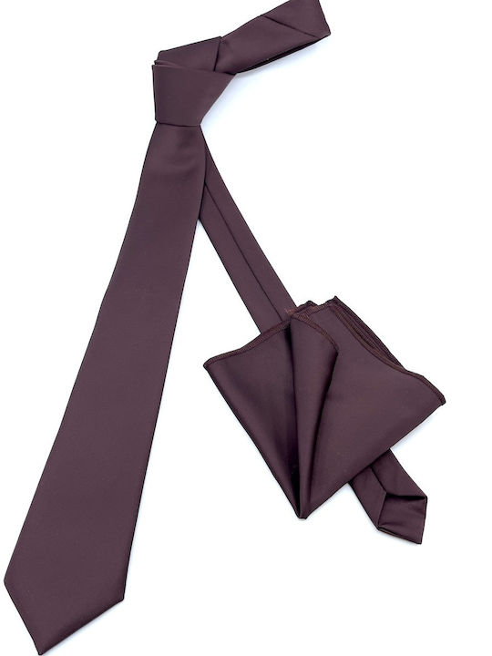 Legend Accessories Herren Krawatten Set Monochrom in Braun Farbe
