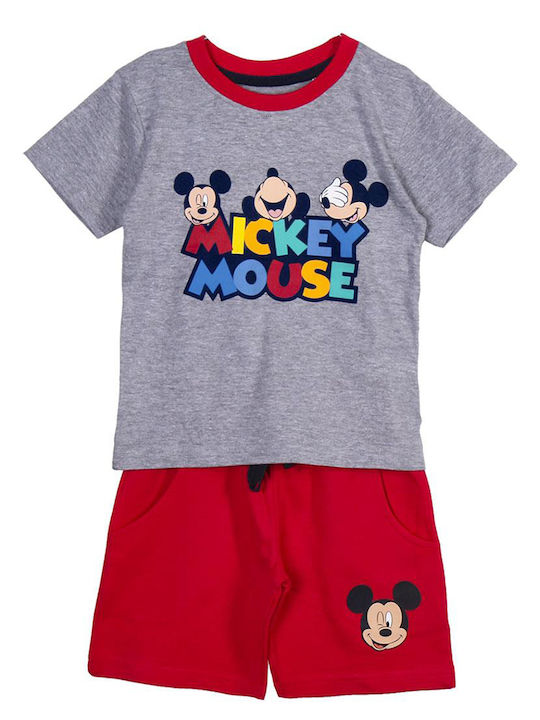 Παιδικό Σετ με Σορτς Καλοκαιρινό 2τμχ Γκρι Mickey Mouse
