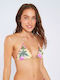 Triangle Bikini Top with Ruffles Ciro Limetropic Yellow Floral