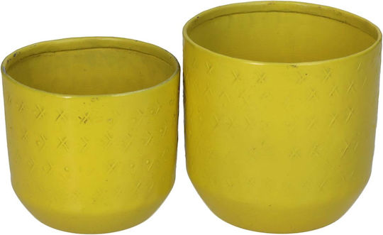 JK Home Decoration Ghiveci Aluminiu Galben 8x8x8εκ.