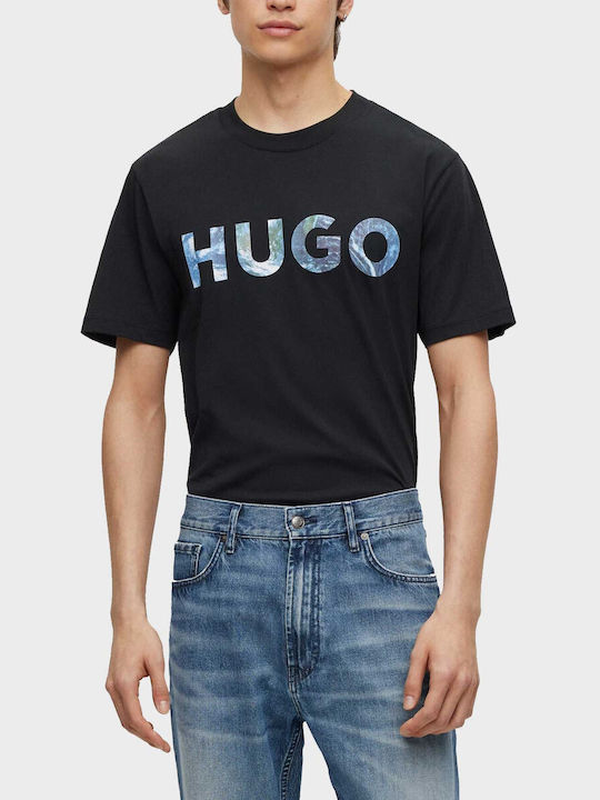 Hugo Boss T-shirt Bărbătesc cu Mânecă Scurtă Negru