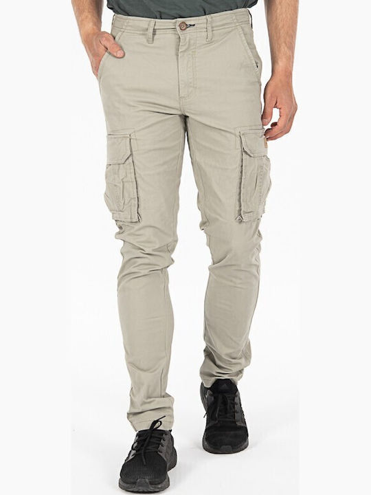 Double Herrenhose Cargo Elastisch Beiges