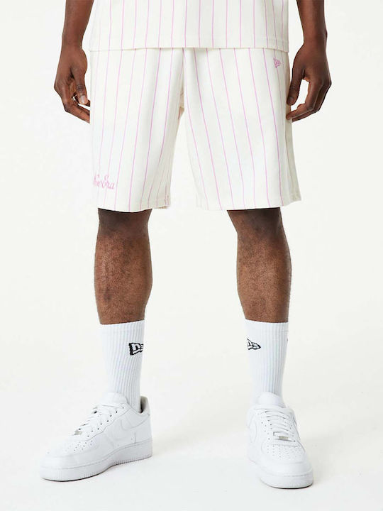 New Era Pinstripe Herrenshorts Weiß