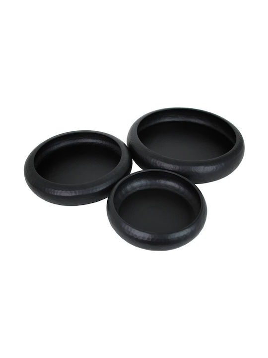 ArteLibre Aluminum Salad Bowl Black 12cm 3pcs