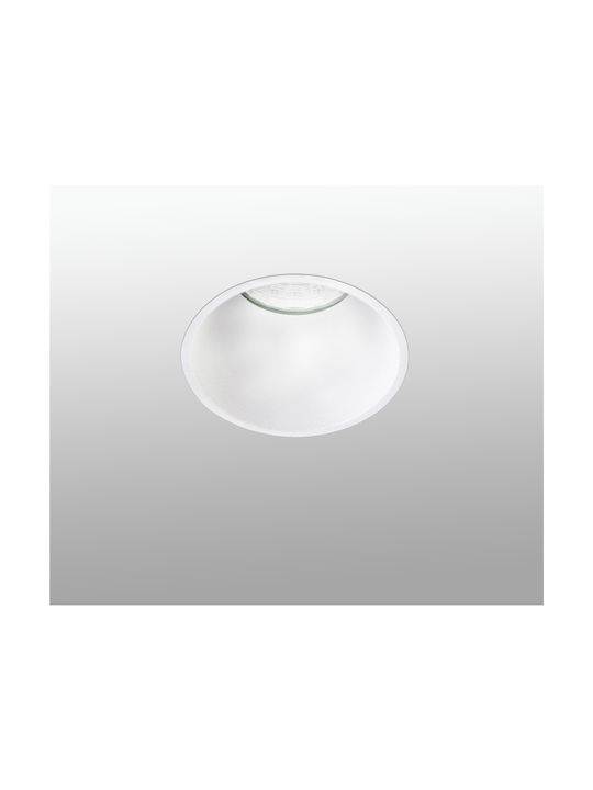 Faro Barcelona Round Metallic Recessed Spot with Integrated LED and Warm White Light White 1pcs