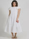 Ble Resort Collection Summer Midi Dress White