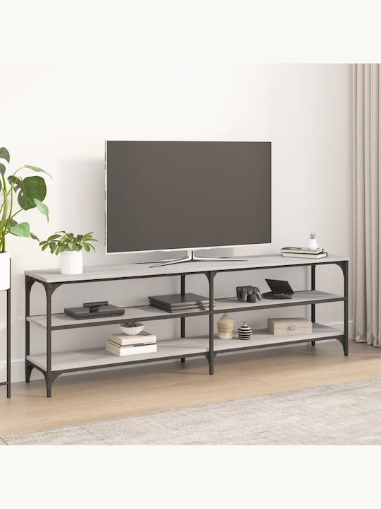 vidaXL TV-Ständer aus Metall & Holz Grau M160xT...