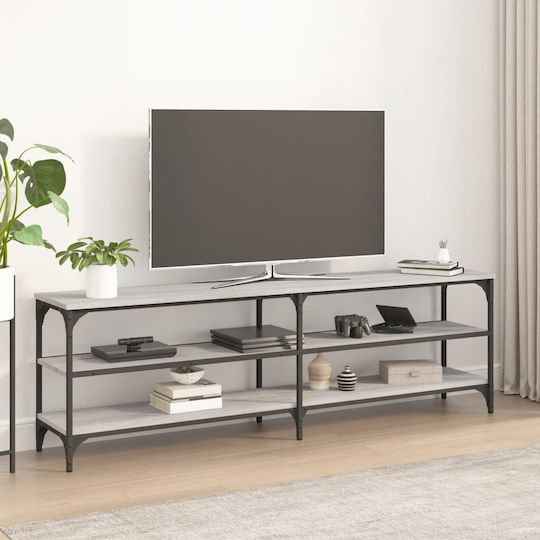 Έπιπλο Τηλεόρασης από Μέταλλο & Ξύλο Γκρι Μ160xΠ30xΥ50cm