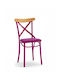 Antique Kitchen Metallic Chair Purple 45x51x88cm