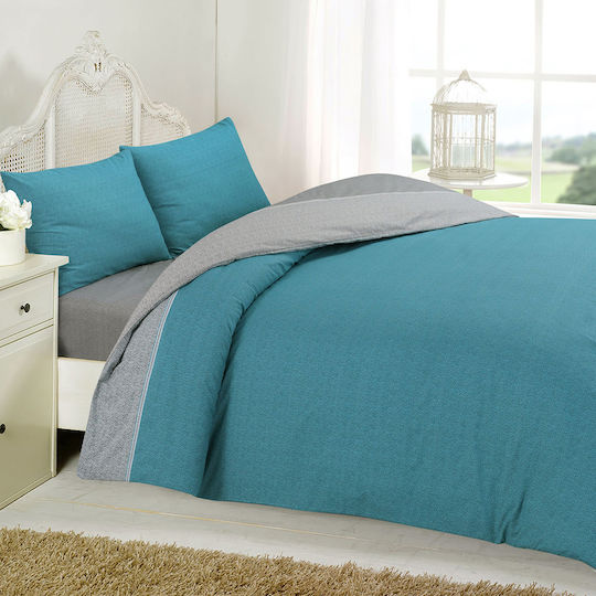 Anna Riska Sheet Sets Single with Elastic 100x200+25cm. Premium 5010 Petrol Blue 3pcs