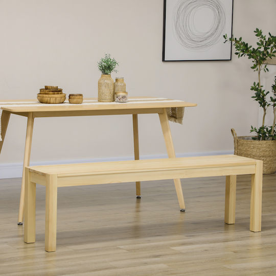 Dining Room Bench with Wooden Surface Brown 150x33x45cm