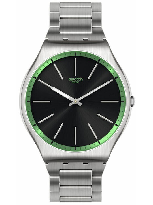 Swatch Unisex Men's Watch 42mm Battery with Sil...