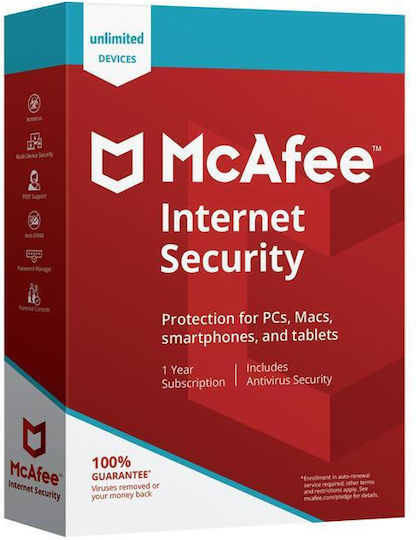 McAfee Internet Security 2022 Unlimited Users für 10 Geräte und 1 Jahr Nutzung (Elektronische Lizenz)