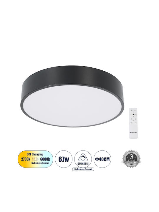 GloboStar Modern Metallic Ceiling Mount Light with Integrated LED in Black color 40pcs