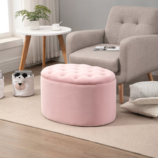Hocker Für das Wohnzimmer Mit Stauraum Gepolstert mit Stoff Rosa 71x52x42cm