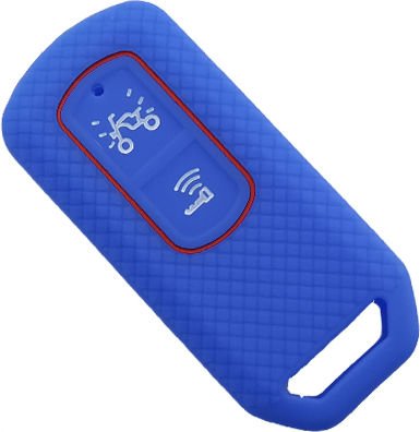 Silicone Car Key Cover Case with 2 Buttons for Honda Blue