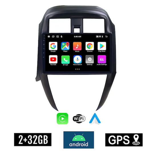 Kirosiwa Car Audio System for Nissan Sunny / Almera 2015-2016 (Bluetooth/USB/AUX/WiFi/GPS/Apple-Carplay/Android-Auto) with Touch Screen 10"