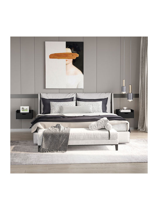 Wooden Black Bedside Tables 2 Pieces 40x30x19.5cm