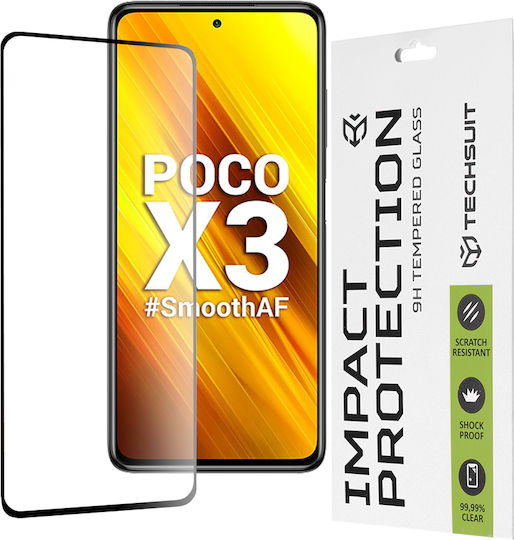 Techsuit 111D Full Glue Full Face Tempered Glass Μαύρο (Xiaomi Poco X3, X3 NFC, X3 Pro)