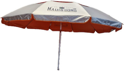 Maui & Sons Foldable Beach Umbrella Aluminum Diameter 2.20m with UV Protection and Air Vent Orange