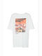 BASIC WOMEN'S T-SHIRT WITH PRINT - BSB-TOGETHERLAND - WHITE