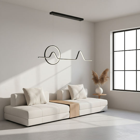 GloboStar Windy Deckenleuchte Schwarz LED mit Verstellbarem Weiß Licht Schiene 120x30x30cm
