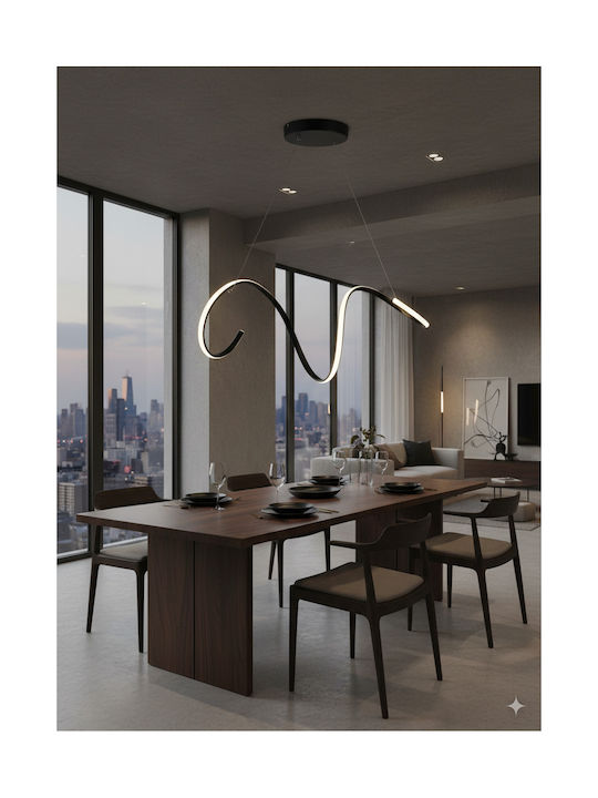 GloboStar Spirale Pendant Light Black 25x25x30cm