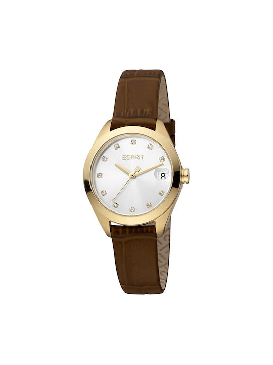 Esprit Watch with Brown Leather Strap