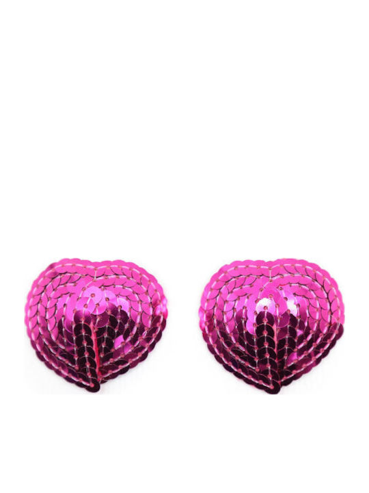 Naughty Toys Sparkling Heart Nipple Covers Ροζ