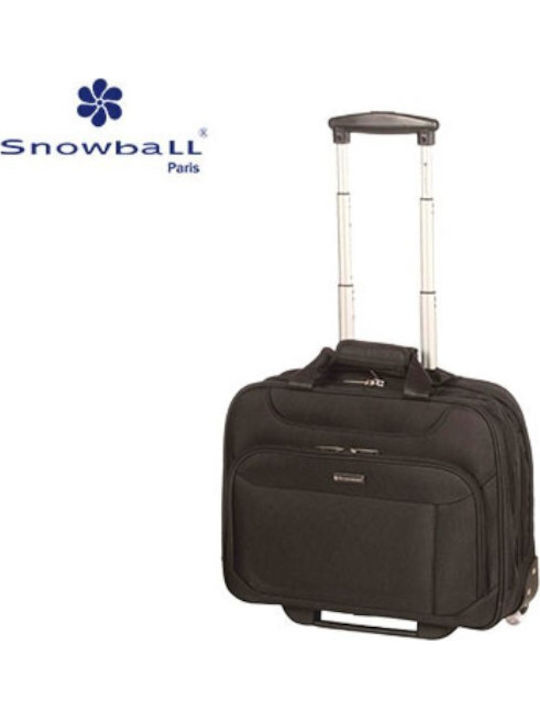 Snowball Paris Βαλίτσα Ταξιδίου Καμπίνας Υφασμάτινη Μαύρη με 2 Ρόδες Ύψους 39εκ.
