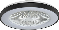 Spot Light Ceiling Fan 40cm with Light and Remote Control Black