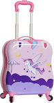 Snowball Paris Children's Cabin Travel Suitcase Hard Lila with 4 Wheels Height 34cm.