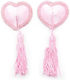 Naughty Toys Heart Nipple Covers Ροζ με Φούντες